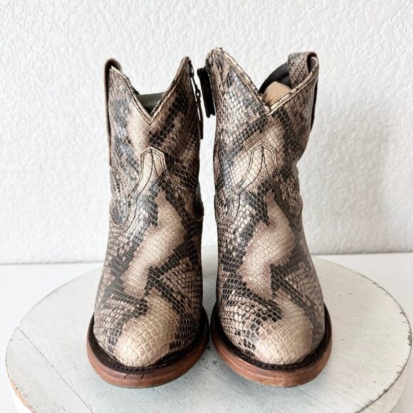 Lane PLAIN JANE Womens Short Cowboy Boots 5.5 Cowgirl Western Brown Animal Print - Picture 5 of 11